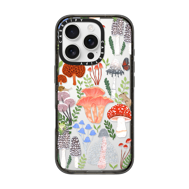 Papio Press x CASETiFY iPhone 16 Pro ケース ブラック インパクトケース Mushrooms by Papio Press