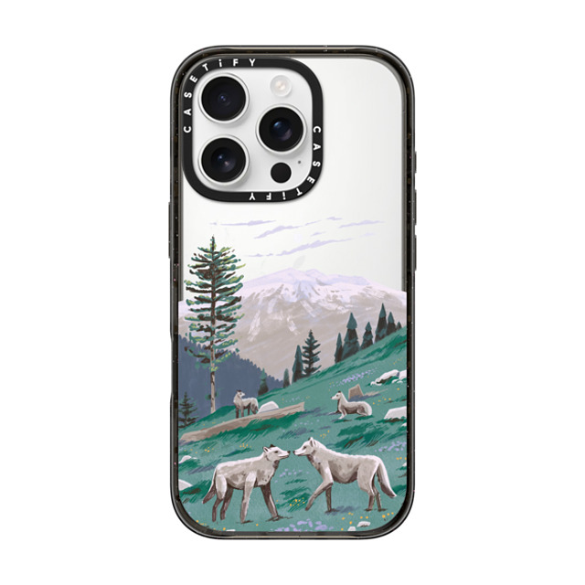 Papio Press x CASETiFY iPhone 16 Pro ケース ブラック インパクトケース Wolves at Mt. Olympus by Papio Press Father's Day Papio Press x CASETiFY iPhone 16 Pro ケース ブラック インパクトケース Wolves at Mt. Olympus by Papio Press Father's Day