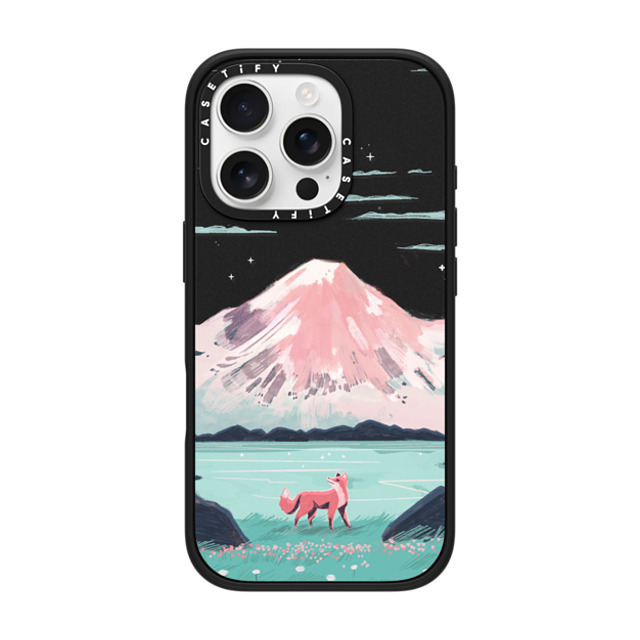Papio Press x CASETiFY iPhone 16 Pro ケース マットブラック インパクトケース MagSafe対応 Fox at Gran Paradiso by Papio Press