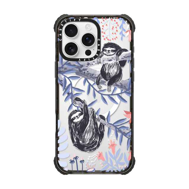 Papio Press x CASETiFY iPhone 16 Pro Max Case Floral,Animal Black ウルトラ インパクトケース MagSafe 対応 Two Sloths by Papio Press Back to School Papio Press x CASETiFY iPhone 16 Pro Max Case Floral,Animal Black ウルトラ インパクトケース MagSafe 対応 Two Sloths by Papio Press Back to School