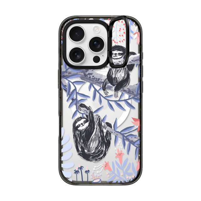 Papio Press x CASETiFY iPhone 16 Pro Case Floral,Animal Black インパクトリングスタンドケース MagSafe対応 Two Sloths by Papio Press Back to School Papio Press x CASETiFY iPhone 16 Pro Case Floral,Animal Black インパクトリングスタンドケース MagSafe対応 Two Sloths by Papio Press Back to School