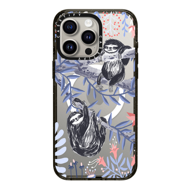 Papio Press x CASETiFY iPhone 15 Pro Max Case Floral,Animal Black Impact Case MagSafe Compatible Two Sloths by Papio Press Back to School Papio Press x CASETiFY iPhone 15 Pro Max Case Floral,Animal Black Impact Case MagSafe Compatible Two Sloths by Papio Press Back to School