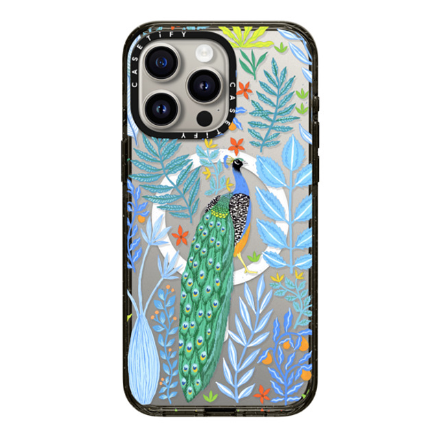 Papio Press x CASETiFY iPhone 15 Pro Max Case Black Impact Case MagSafe Compatible Summer Peacock in the Flowers by Papio Press Papio Press x CASETiFY iPhone 15 Pro Max Case Black Impact Case MagSafe Compatible Summer Peacock in the Flowers by Papio Press