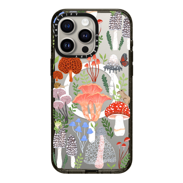 Papio Press x CASETiFY iPhone 15 Pro Max ケース ブラック インパクトケース MagSafe対応 Mushrooms by Papio Press