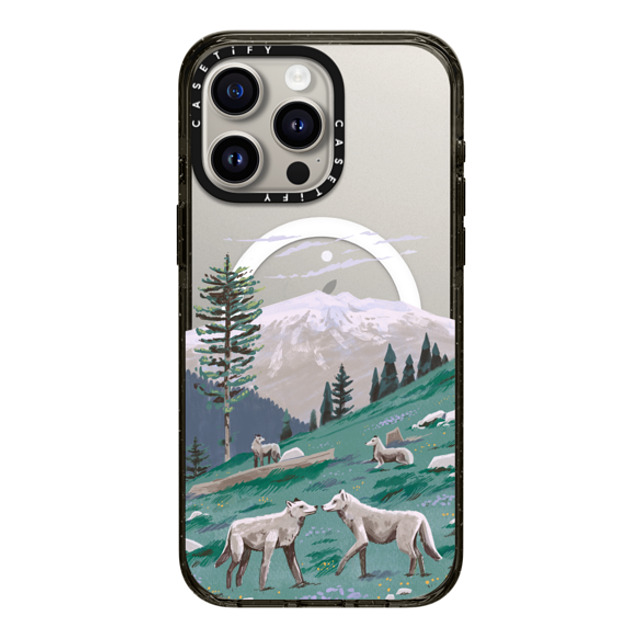 Papio Press x CASETiFY iPhone 15 Pro Max ケース ブラック インパクトケース MagSafe対応 Wolves at Mt. Olympus by Papio Press Father's Day Papio Press x CASETiFY iPhone 15 Pro Max ケース ブラック インパクトケース MagSafe対応 Wolves at Mt. Olympus by Papio Press Father's Day