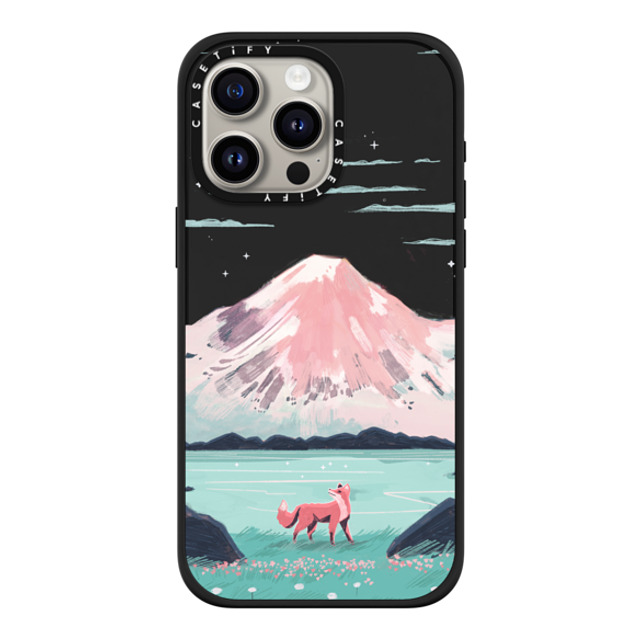 Papio Press x CASETiFY iPhone 15 Pro Max ケース マットブラック インパクトケース MagSafe対応 Fox at Gran Paradiso by Papio Press