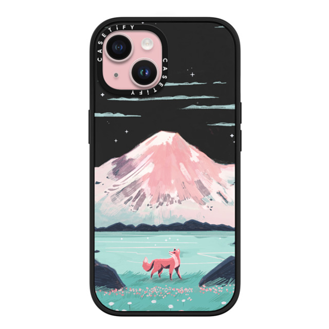 Papio Press x CASETiFY iPhone 15 ケース マットブラック インパクトケース MagSafe対応 Fox at Gran Paradiso by Papio Press