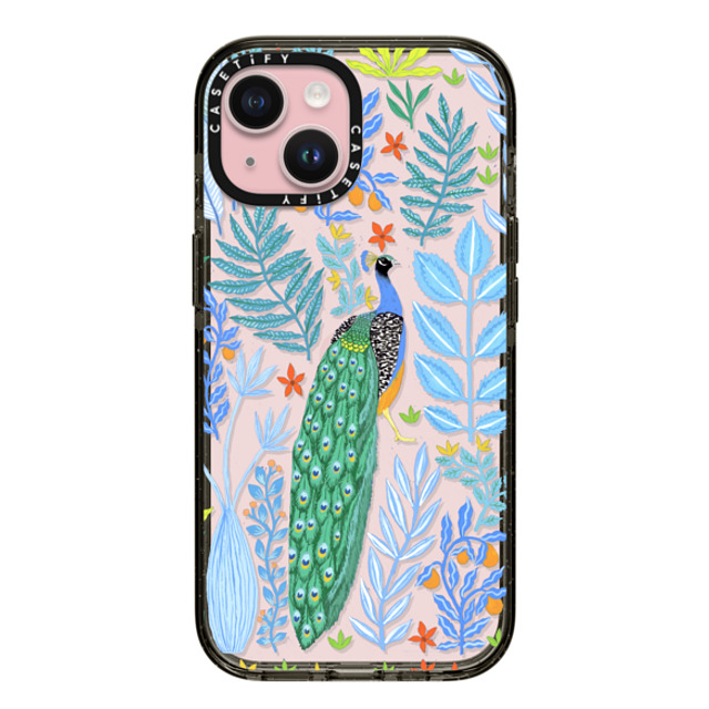 Papio Press x CASETiFY iPhone 15 Case Summer,Floral Black インパクトケース Summer Peacock in the Flowers by Papio Press Mother's Day Papio Press x CASETiFY iPhone 15 Case Summer,Floral Black インパクトケース Summer Peacock in the Flowers by Papio Press Mother's Day
