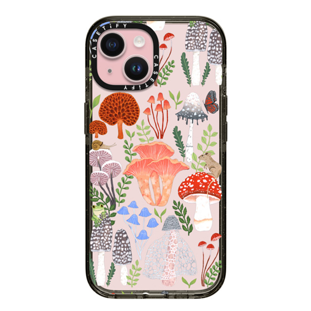 Papio Press x CASETiFY iPhone 15 ケース ブラック インパクトケース Mushrooms by Papio Press