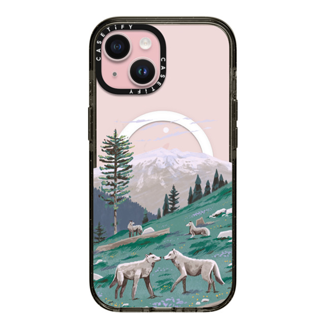 Papio Press x CASETiFY iPhone 15 ケース ブラック インパクトケース MagSafe対応 Wolves at Mt. Olympus by Papio Press Father's Day Papio Press x CASETiFY iPhone 15 ケース ブラック インパクトケース MagSafe対応 Wolves at Mt. Olympus by Papio Press Father's Day