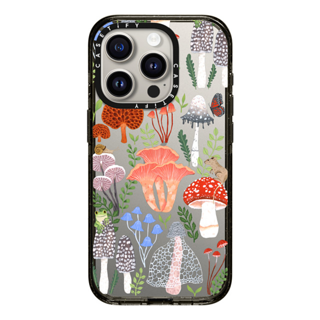 Papio Press x CASETiFY iPhone 15 Pro ケース ブラック インパクトケース Mushrooms by Papio Press