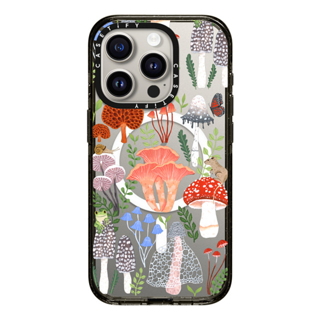 Papio Press x CASETiFY iPhone 15 Pro ケース ブラック インパクトケース MagSafe対応 Mushrooms by Papio Press