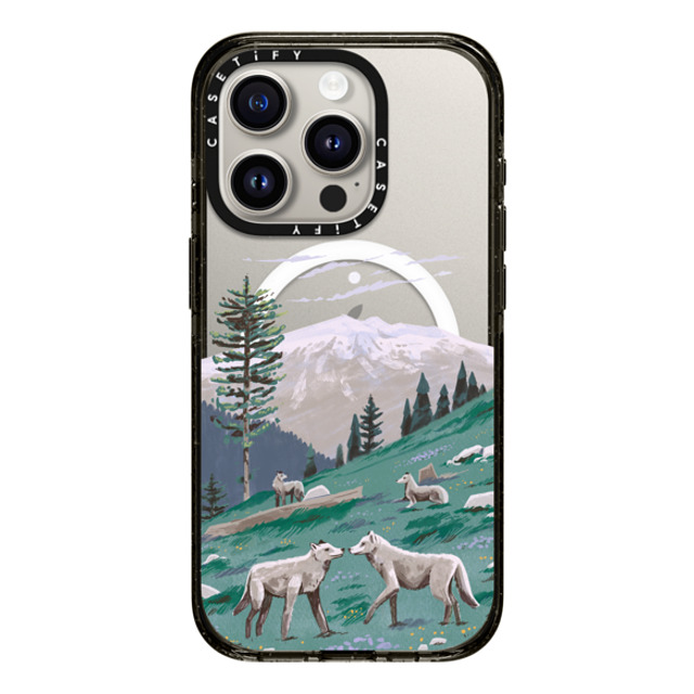 Papio Press x CASETiFY iPhone 15 Pro ケース ブラック インパクトケース MagSafe対応 Wolves at Mt. Olympus by Papio Press Father's Day Papio Press x CASETiFY iPhone 15 Pro ケース ブラック インパクトケース MagSafe対応 Wolves at Mt. Olympus by Papio Press Father's Day