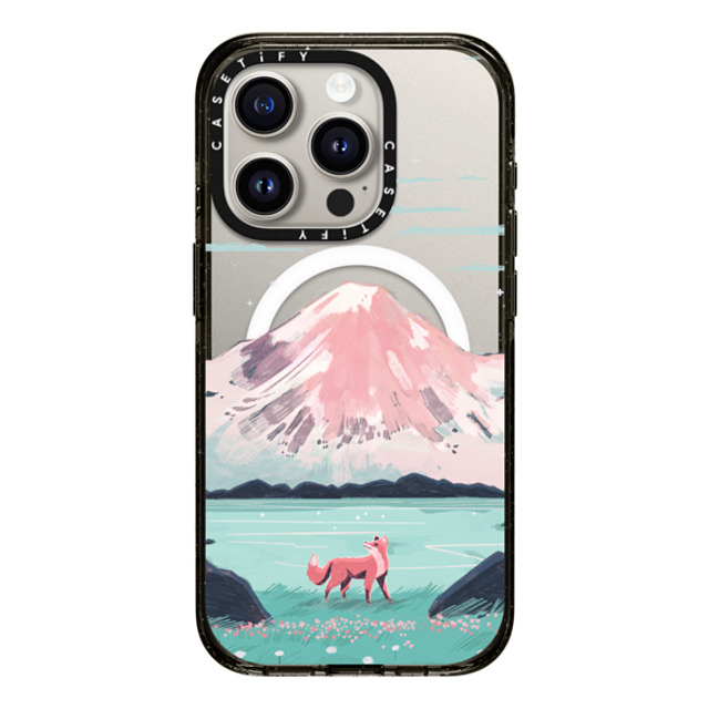 Papio Press x CASETiFY iPhone 15 Pro ケース ブラック インパクトケース MagSafe対応 Fox at Gran Paradiso by Papio Press