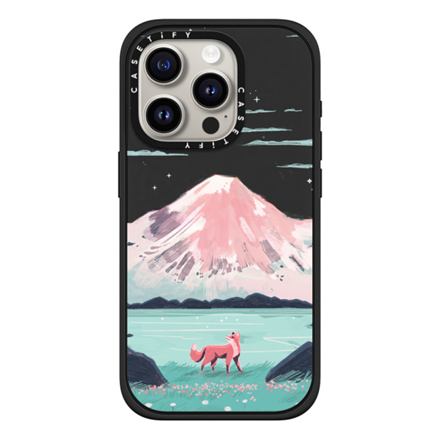 Papio Press x CASETiFY iPhone 15 Pro ケース マットブラック インパクトケース MagSafe対応 Fox at Gran Paradiso by Papio Press