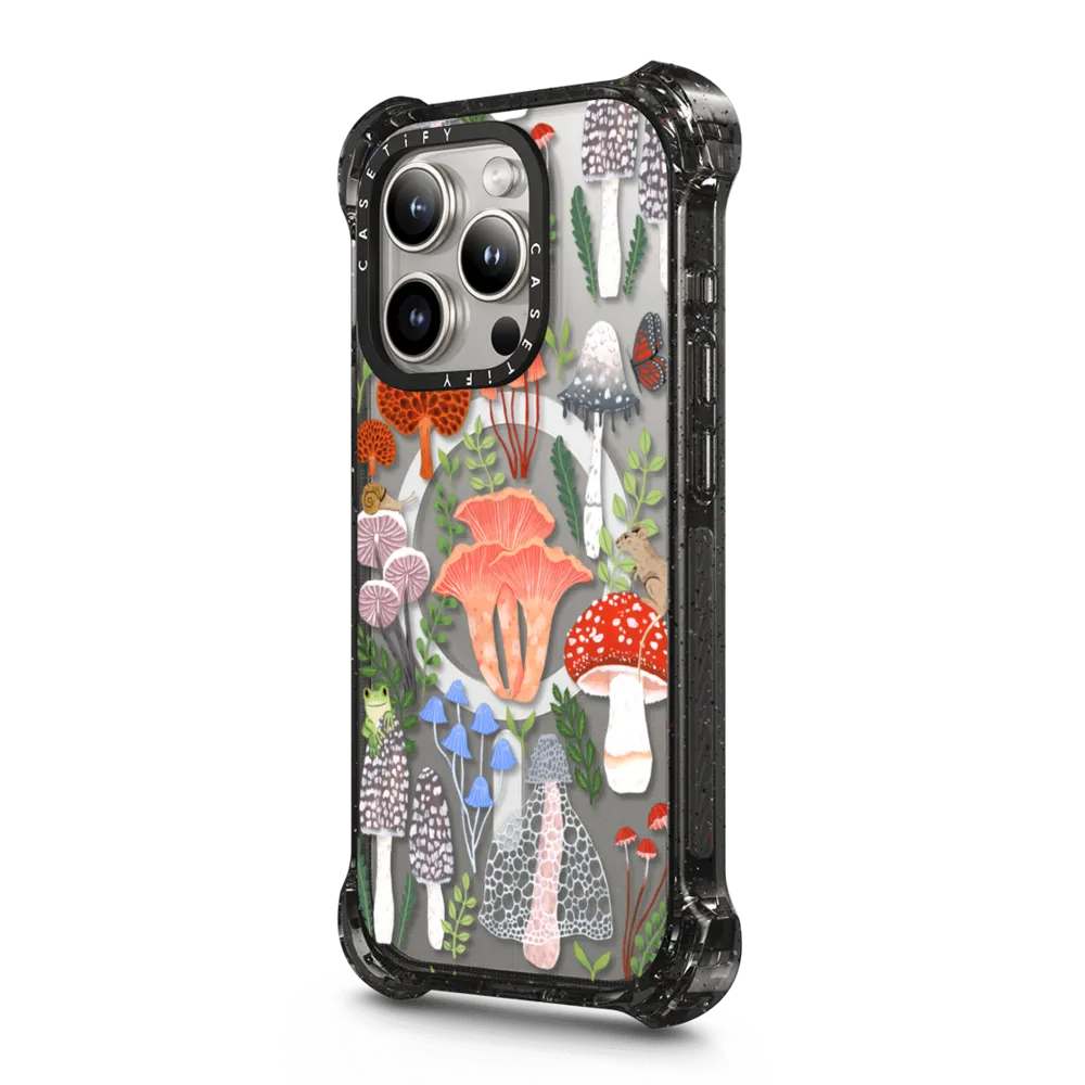 Bounce iPhone 15 Pro Case MagSafe Compatible - Mushrooms by Papio Press