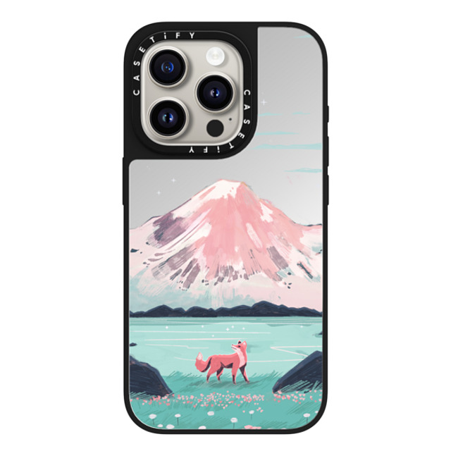 Papio Press x CASETiFY iPhone 15 Pro Case Silver on Black ミラーケース MagSafe対応 Fox at Gran Paradiso by Papio Press Papio Press x CASETiFY iPhone 15 Pro Case Silver on Black ミラーケース MagSafe対応 Fox at Gran Paradiso by Papio Press