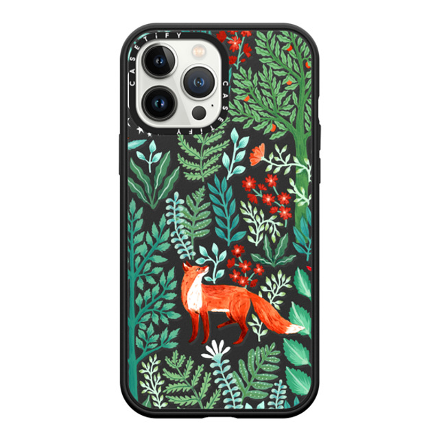 Papio Press x CASETiFY iPhone 13 Pro Max �P�[�X Floral,Animal �}�b�g�u���b�N �C���p�N�g�P�[�X MagSafe�Ή� Fox in the Woods