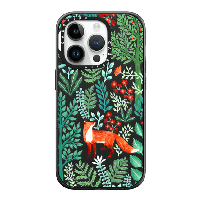 Papio Press x CASETiFY iPhone 14 Pro ケース マットブラック インパクトケース MagSafe対応 Fox in the Woods