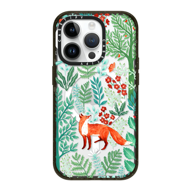 Papio Press x CASETiFY iPhone 14 Pro ケース ブラック インパクトケース MagSafe対応 Fox in the Woods