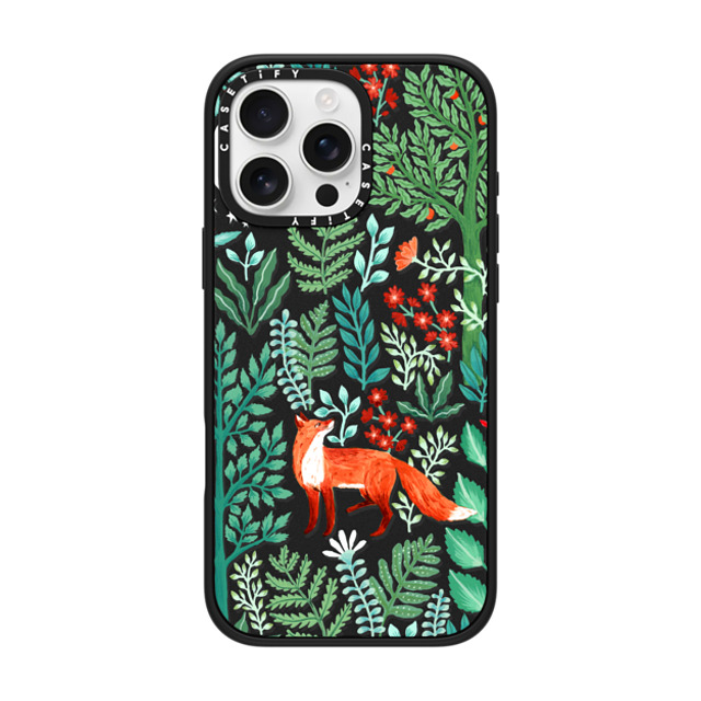 Papio Press x CASETiFY iPhone 16 Pro Max ケース マットブラック インパクトケース MagSafe対応 Fox in the Woods