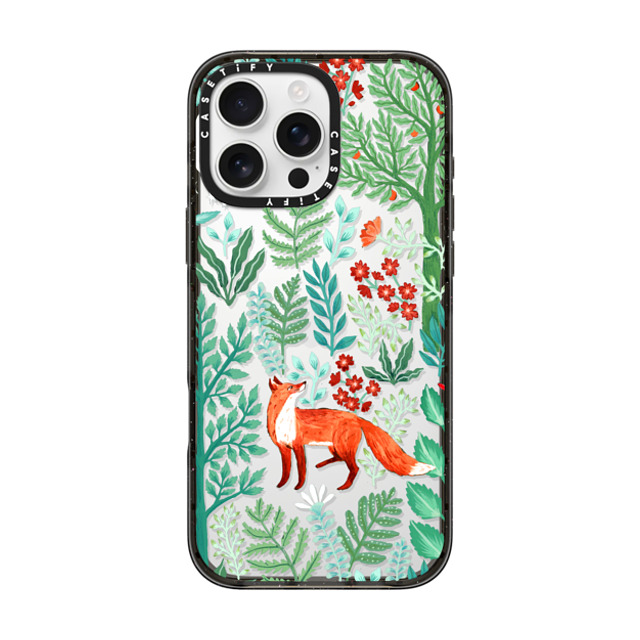 Papio Press x CASETiFY iPhone 16 Pro Max ケース ブラック インパクトケース Fox in the Woods