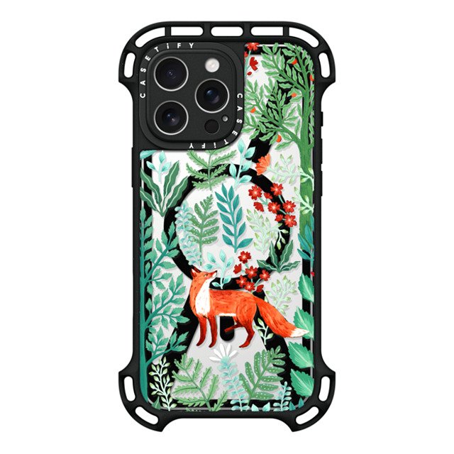 Papio Press x CASETiFY iPhone 16 Pro Max ケース ブラック ウルトラ バウンスケース MagSafe対応 Fox in the Woods