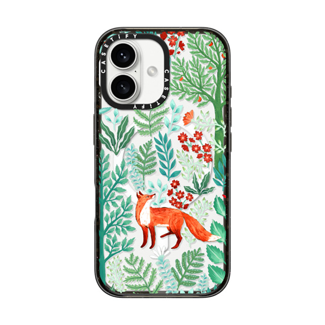 Papio Press x CASETiFY iPhone 16 ケース ブラック インパクトケース MagSafe対応 Fox in the Woods