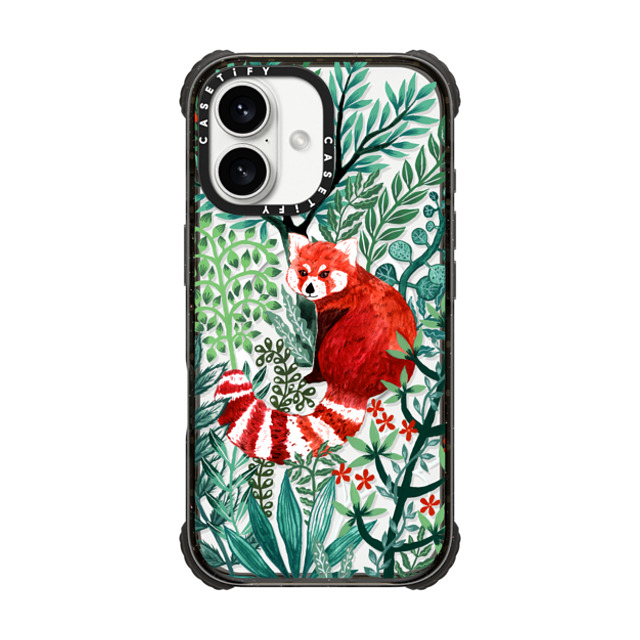 Papio Press x CASETiFY iPhone 16 Case Black ウルトラ インパクトケース MagSafe 対応 Red Panda Florals by Papio Press Papio Press x CASETiFY iPhone 16 Case Black ウルトラ インパクトケース MagSafe 対応 Red Panda Florals by Papio Press