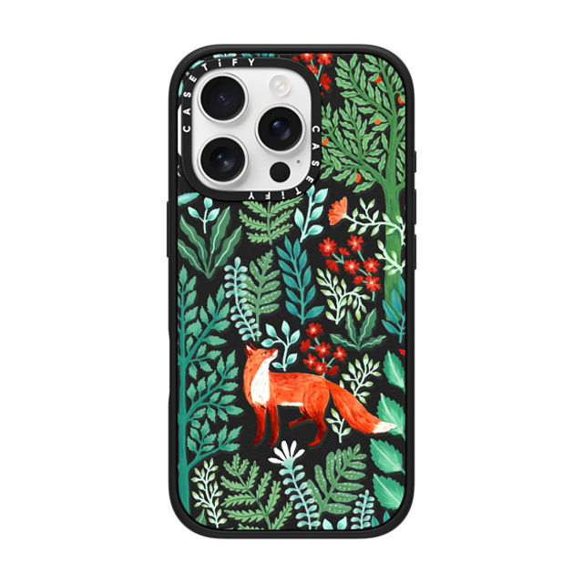 Papio Press x CASETiFY iPhone 16 Pro ケース マットブラック インパクトケース MagSafe対応 Fox in the Woods