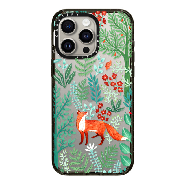 Papio Press x CASETiFY iPhone 15 Pro Max ケース ブラック インパクトケース Fox in the Woods