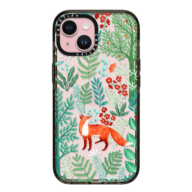 Papio Press x CASETiFY iPhone 15 ケース ブラック インパクトケース Fox in the Woods