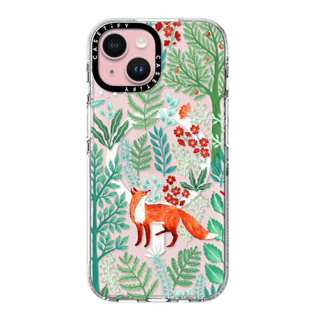 Papio Press x CASETiFY iPhone 15 ケース クリア クリア ケース MagSafe対応 Fox in the Woods