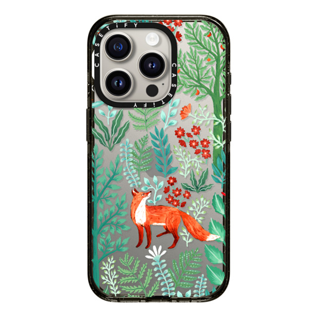 Papio Press x CASETiFY iPhone 15 Pro ケース ブラック インパクトケース Fox in the Woods