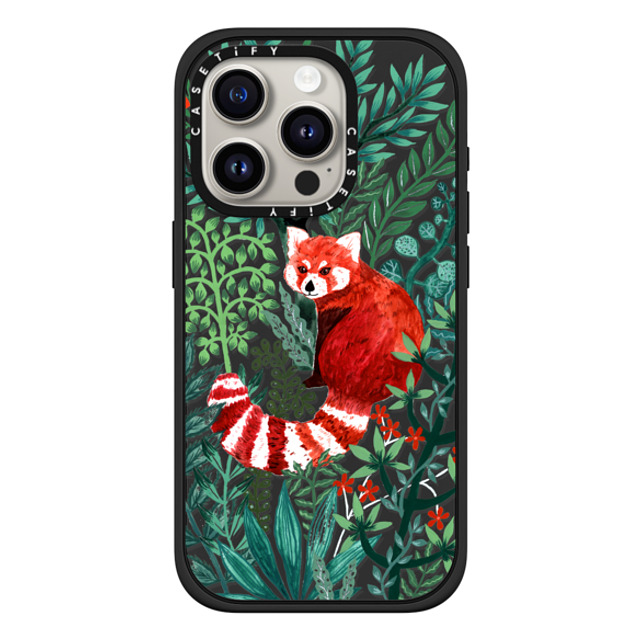 Papio Press x CASETiFY iPhone 15 Pro Case Animal,Nature マットブラック Impact Case MagSafe Compatible Red Panda Florals by Papio Press Mother's Day Papio Press x CASETiFY iPhone 15 Pro Case Animal,Nature マットブラック Impact Case MagSafe Compatible Red Panda Florals by Papio Press Mother's Day