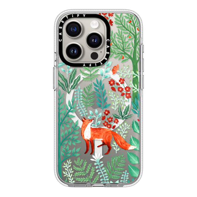 Papio Press x CASETiFY iPhone 15 Pro ケース クリア クリア ケース MagSafe対応 Fox in the Woods