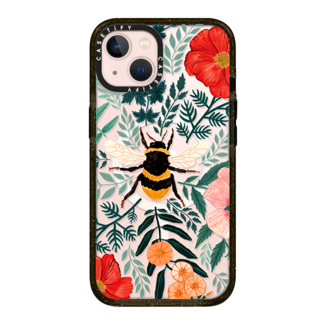 Papio Press x CASETiFY iPhone 13 ケース ブラック インパクトケース MagSafe対応 Bee in the Flowers by Papio Press