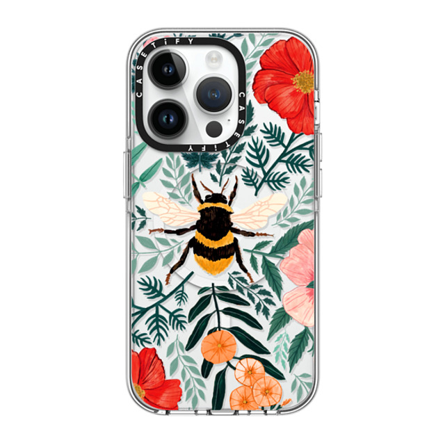 Papio Press x CASETiFY iPhone 14 Pro ケース クリア クリア ケース MagSafe対応 Bee in the Flowers by Papio Press