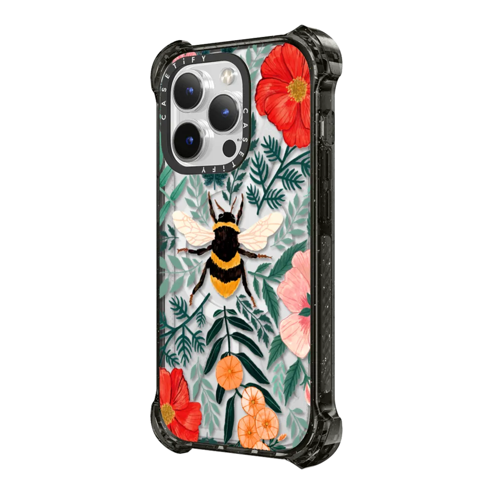 Bounce iPhone 14 Pro Case MagSafe Compatible - Bee in the Flowers by Papio Press