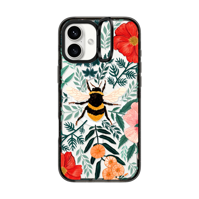 Papio Press x CASETiFY iPhone 16 Plus Case Floral,Animal Black インパクトリングスタンドケース MagSafe対応 Bee in the Flowers by Papio Press Back to School Papio Press x CASETiFY iPhone 16 Plus Case Floral,Animal Black インパクトリングスタンドケース MagSafe対応 Bee in the Flowers by Papio Press Back to School