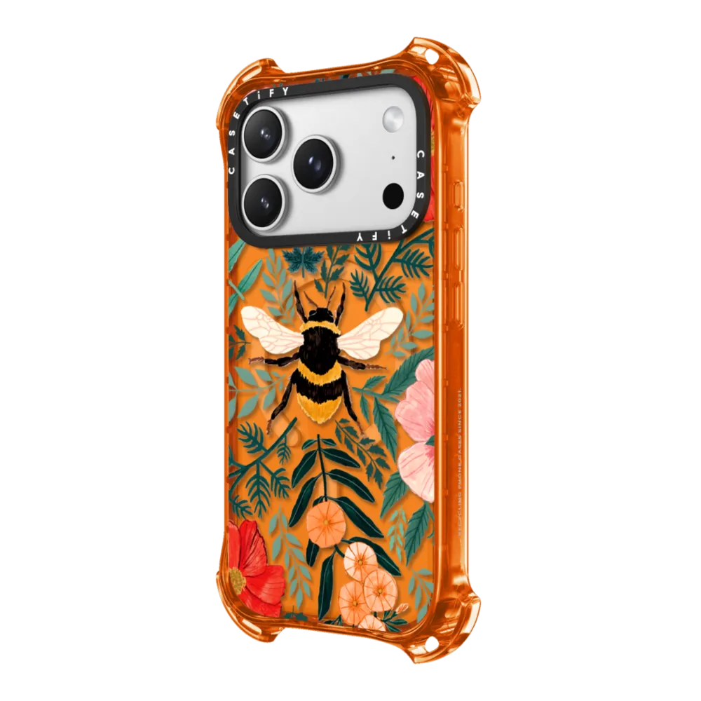 Bounce iPhone 17 Pro Max Case MagSafe Compatible - Bee in the Flowers by Papio Press