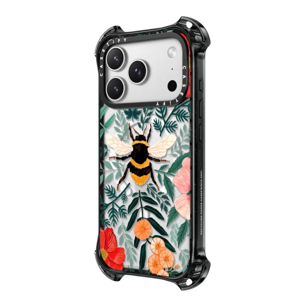 Bounce iPhone 17 Pro Case MagSafe Compatible - Bee in the Flowers by Papio Press