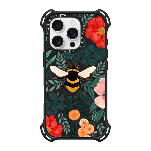 Papio Press x CASETiFY iPhone 16 Pro Case Matte Black バウンスケース Bee in the Flowers by Papio Press Papio Press x CASETiFY iPhone 16 Pro Case Matte Black バウンスケース Bee in the Flowers by Papio Press