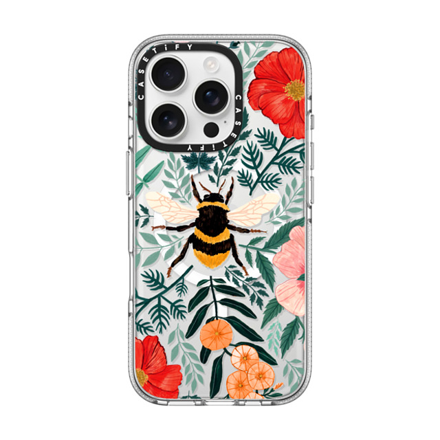 Papio Press x CASETiFY iPhone 16 Pro ケース クリア クリア ケース MagSafe対応 Bee in the Flowers by Papio Press