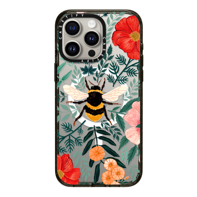 Papio Press x CASETiFY iPhone 15 Pro Max ケース ブラック インパクトケース MagSafe対応 Bee in the Flowers by Papio Press