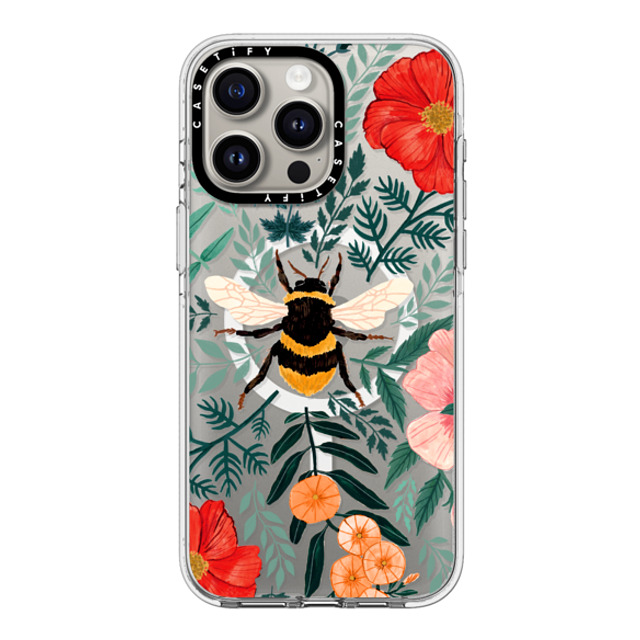 Papio Press x CASETiFY iPhone 15 Pro Max ケース クリア クリア ケース MagSafe対応 Bee in the Flowers by Papio Press