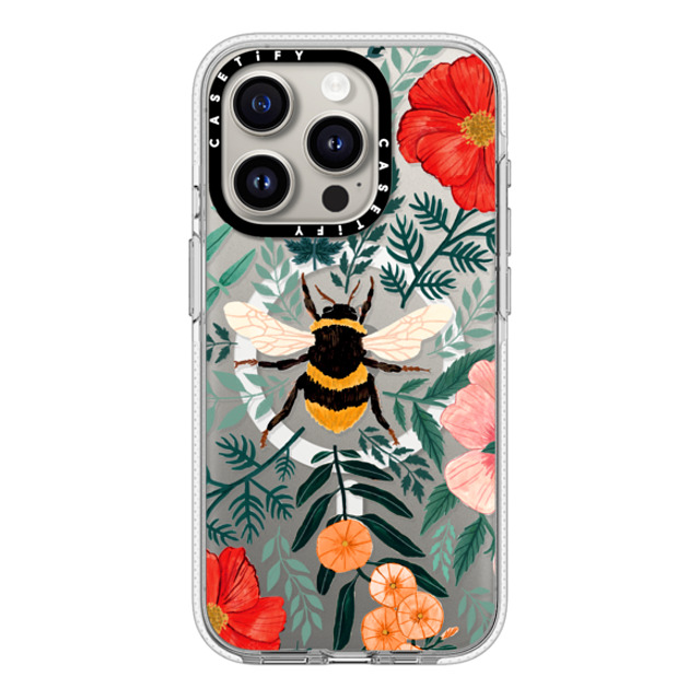 Papio Press x CASETiFY iPhone 15 Pro ケース クリア クリア ケース MagSafe対応 Bee in the Flowers by Papio Press