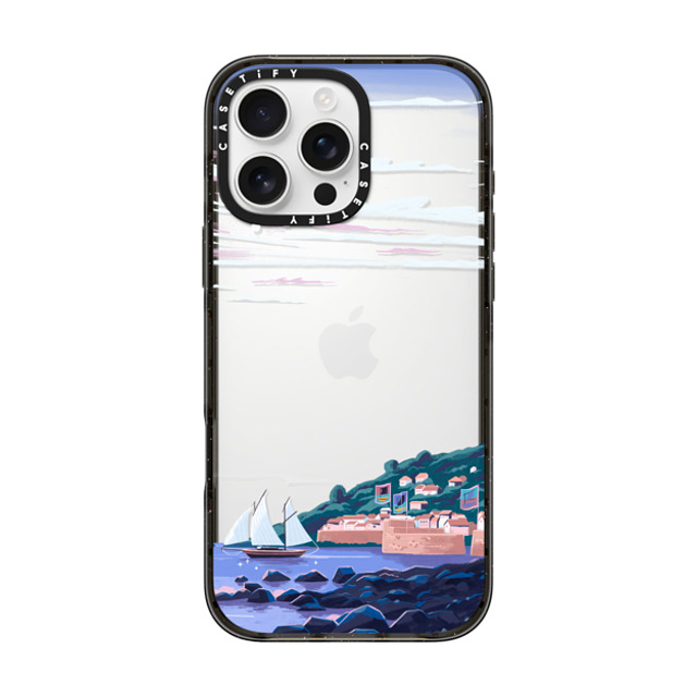 Papio Press x CASETiFY iPhone 16 Pro Max ケース Cloud,Nature ブラック インパクトケース Coastal Town by Papio Press Father's Day Papio Press x CASETiFY iPhone 16 Pro Max ケース Cloud,Nature ブラック インパクトケース Coastal Town by Papio Press Father's Day