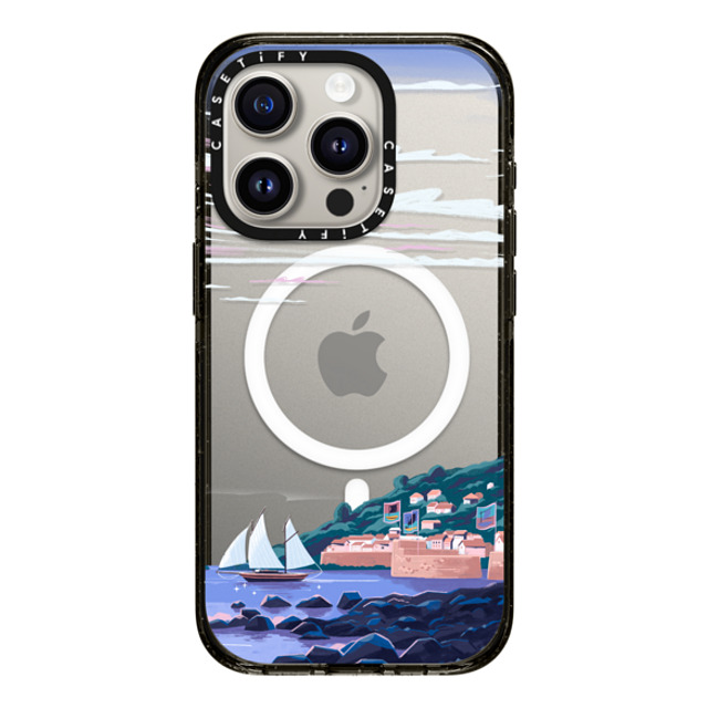 Papio Press x CASETiFY iPhone 15 Pro ケース Cloud,Nature ブラック インパクトケース MagSafe対応 Coastal Town by Papio Press Father's Day Papio Press x CASETiFY iPhone 15 Pro ケース Cloud,Nature ブラック インパクトケース MagSafe対応 Coastal Town by Papio Press Father's Day