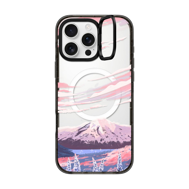 Papio Press x CASETiFY iPhone 16 Pro Max ケース ブラック インパクトリングスタンドケース MagSafe対応 Mount Cook by Papio Press